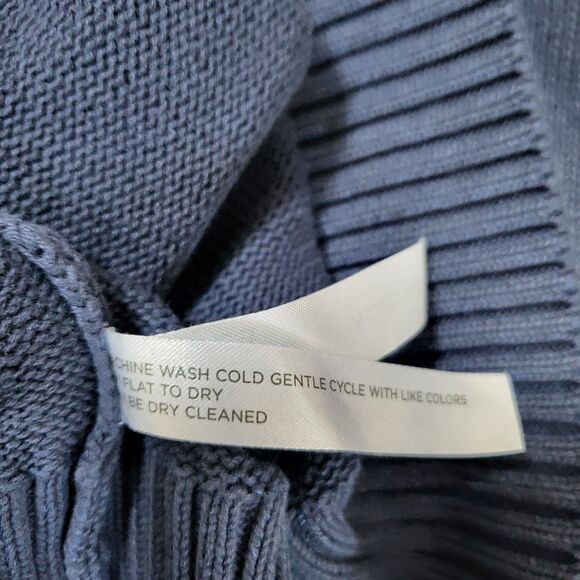 TUCKERNUCK Navy Blue Stone Washed Cotton Anne Crewneck Sweater Womens XS - Picture 5 of 7